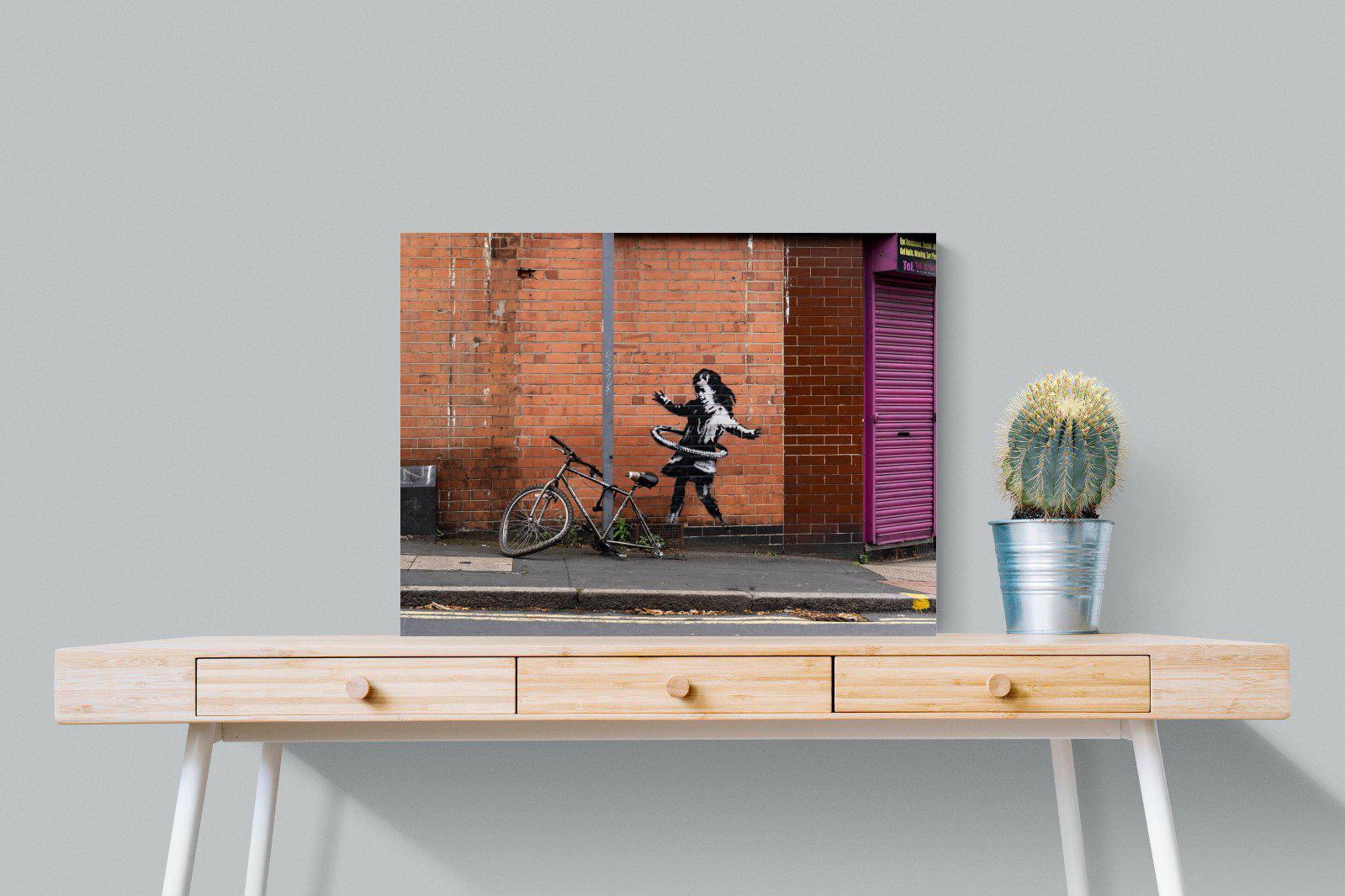 Hula Hooping Girl-Wall_Art-80 x 60cm-Mounted Canvas-No Frame-Pixalot