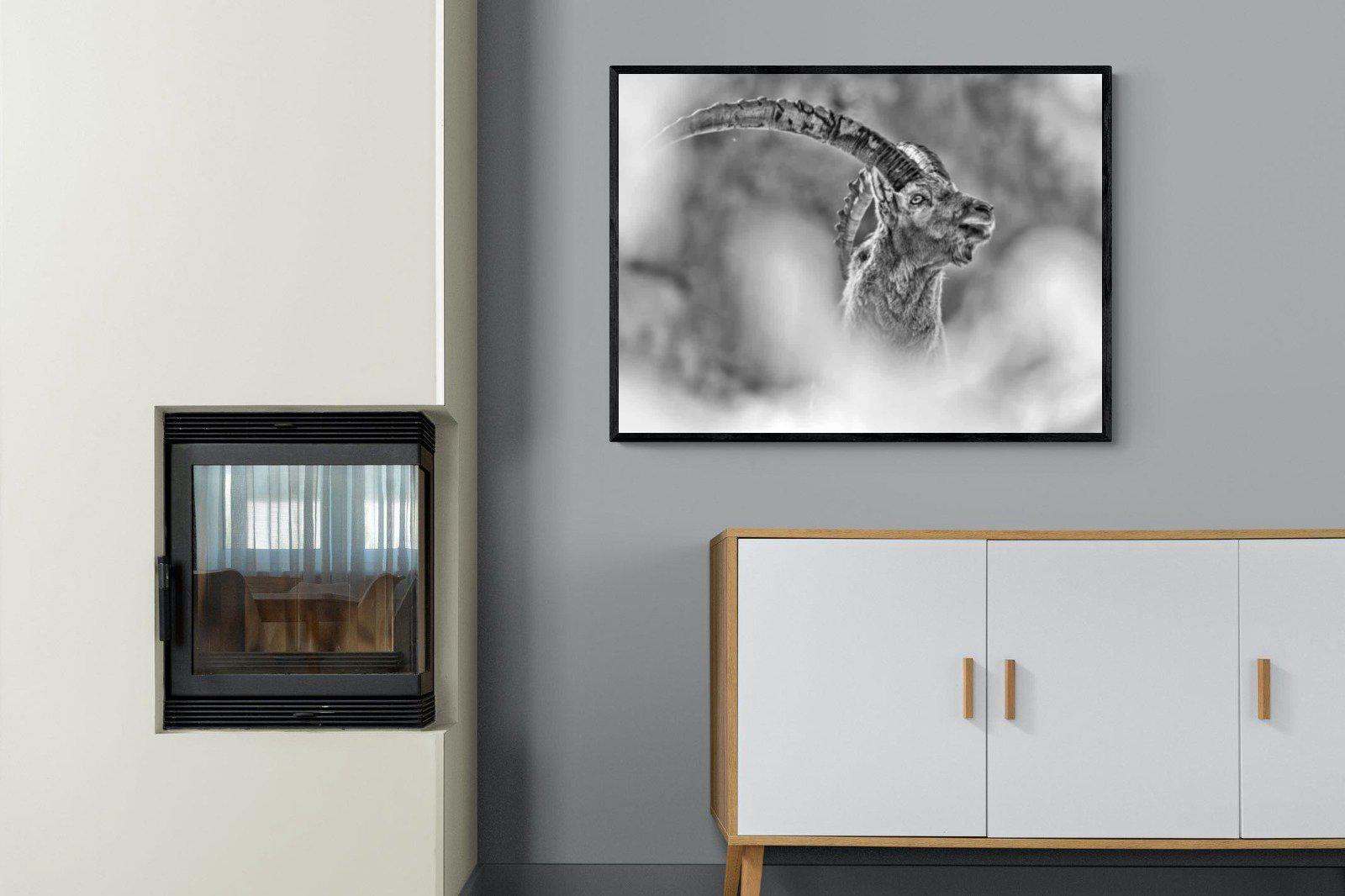 Ibex-Wall_Art-100 x 75cm-Mounted Canvas-Black-Pixalot