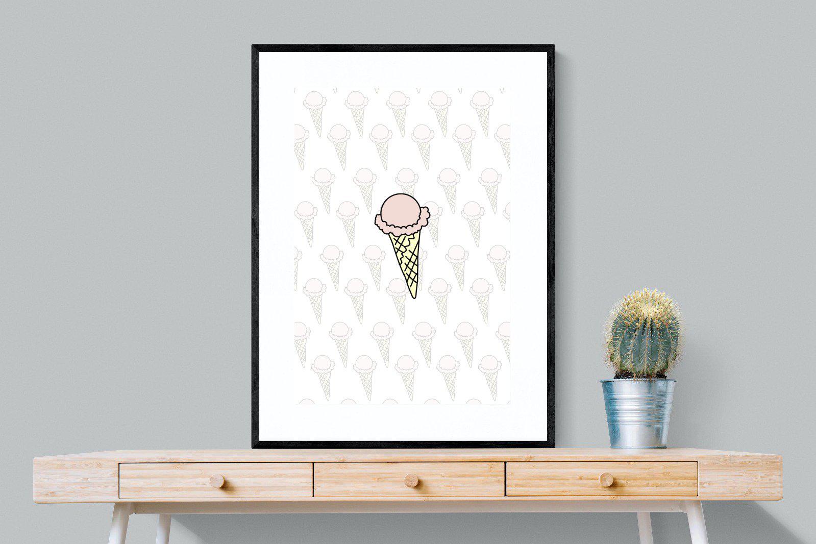 Ice Cream-Wall_Art-75 x 100cm-Framed Print-Black-Pixalot