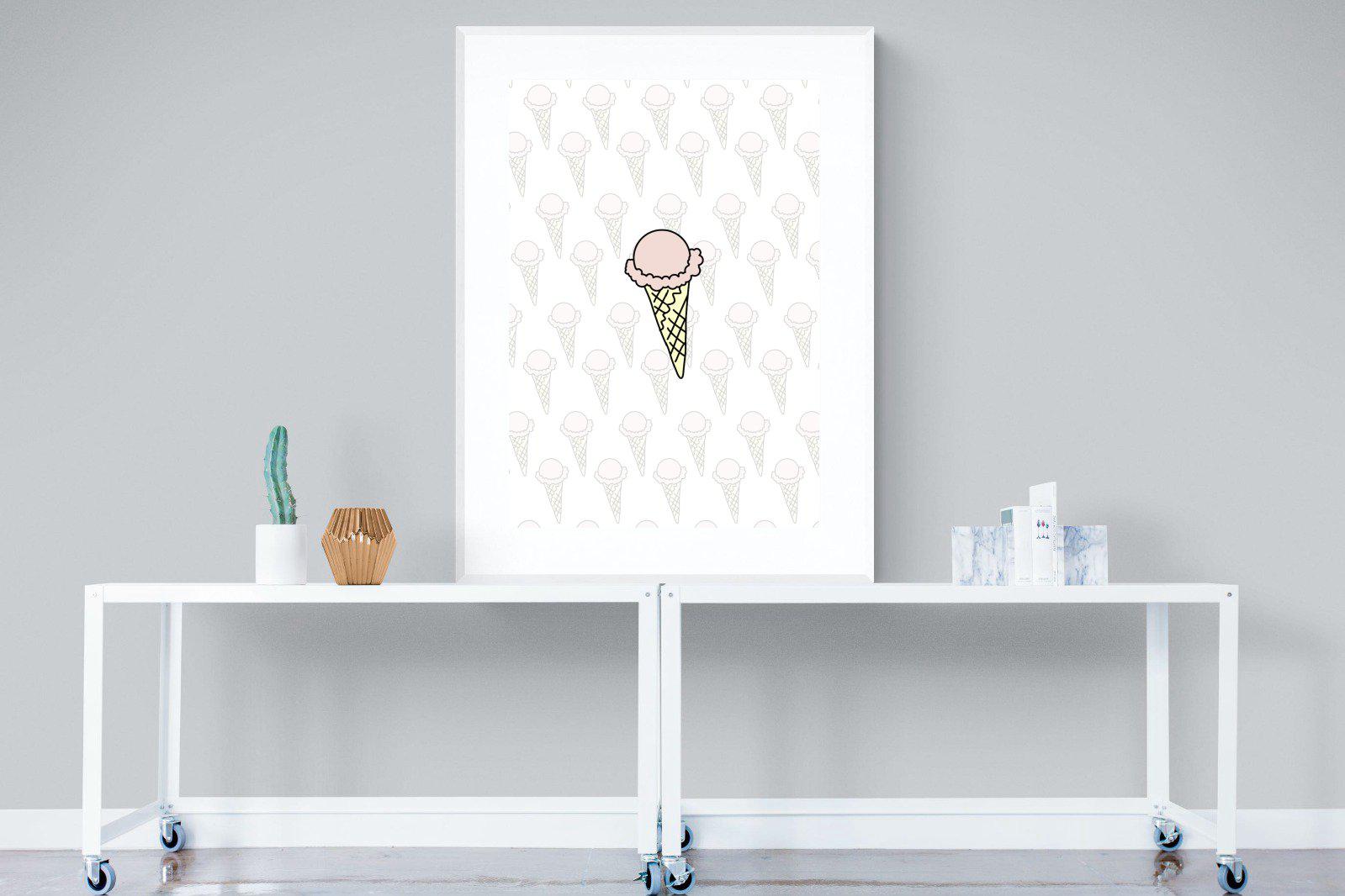 Ice Cream-Wall_Art-90 x 120cm-Framed Print-White-Pixalot