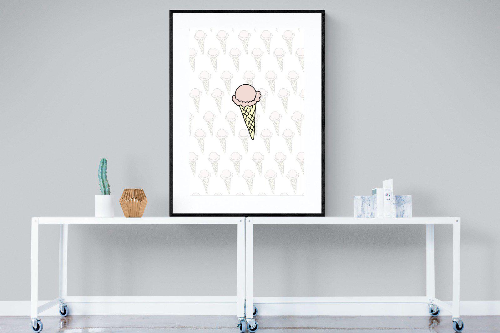 Ice Cream-Wall_Art-90 x 120cm-Framed Print-Black-Pixalot
