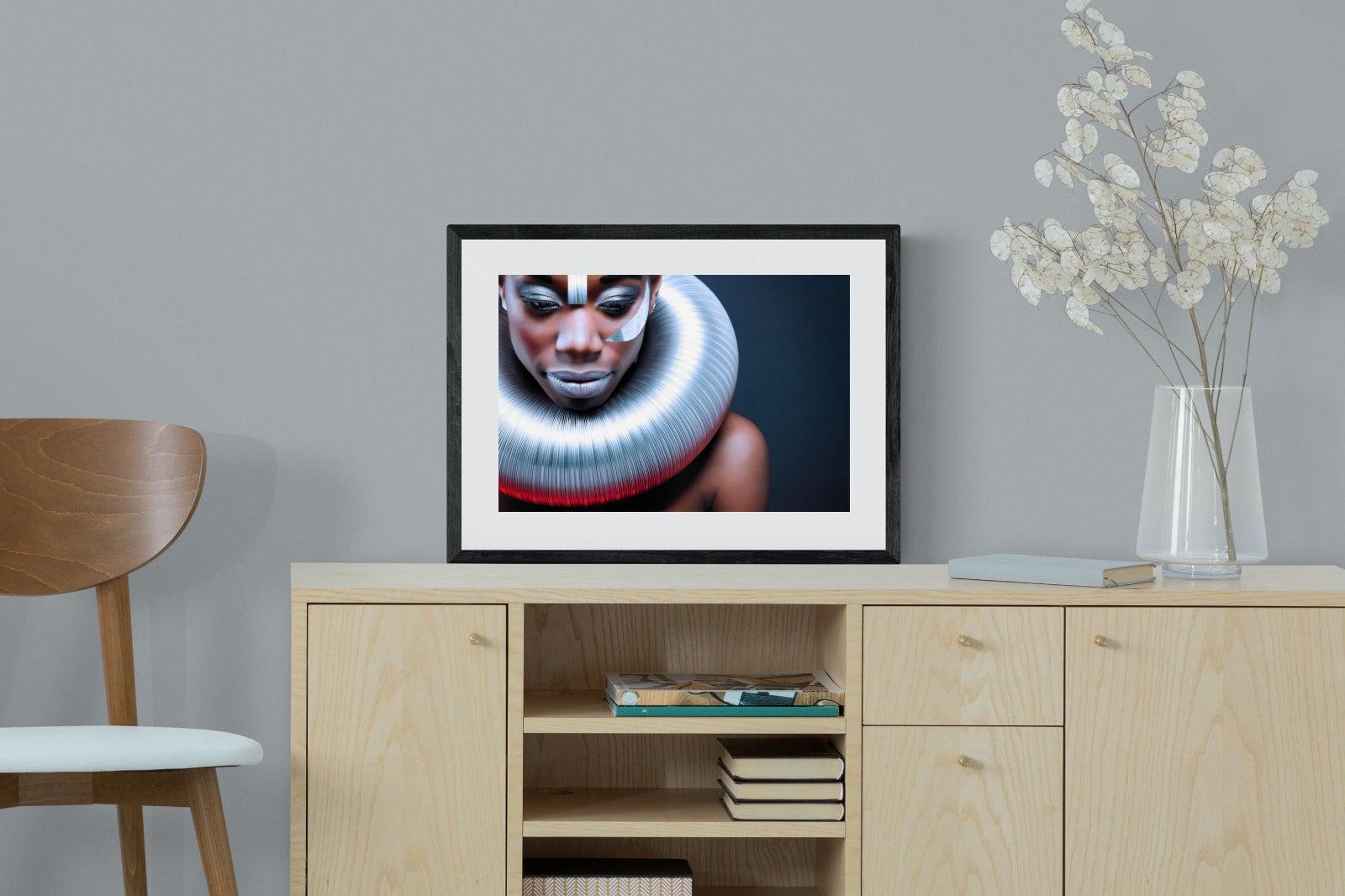 Ice Queen-Wall_Art-60 x 45cm-Framed Print-Black-Pixalot