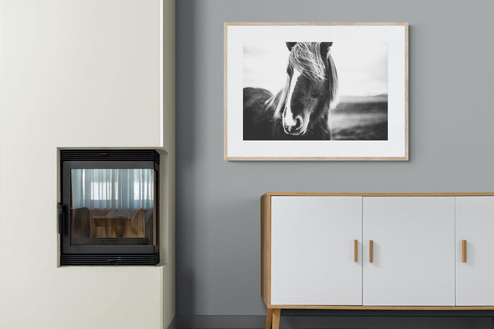 Icelandic Pony-Wall_Art-100 x 75cm-Framed Print-Wood-Pixalot
