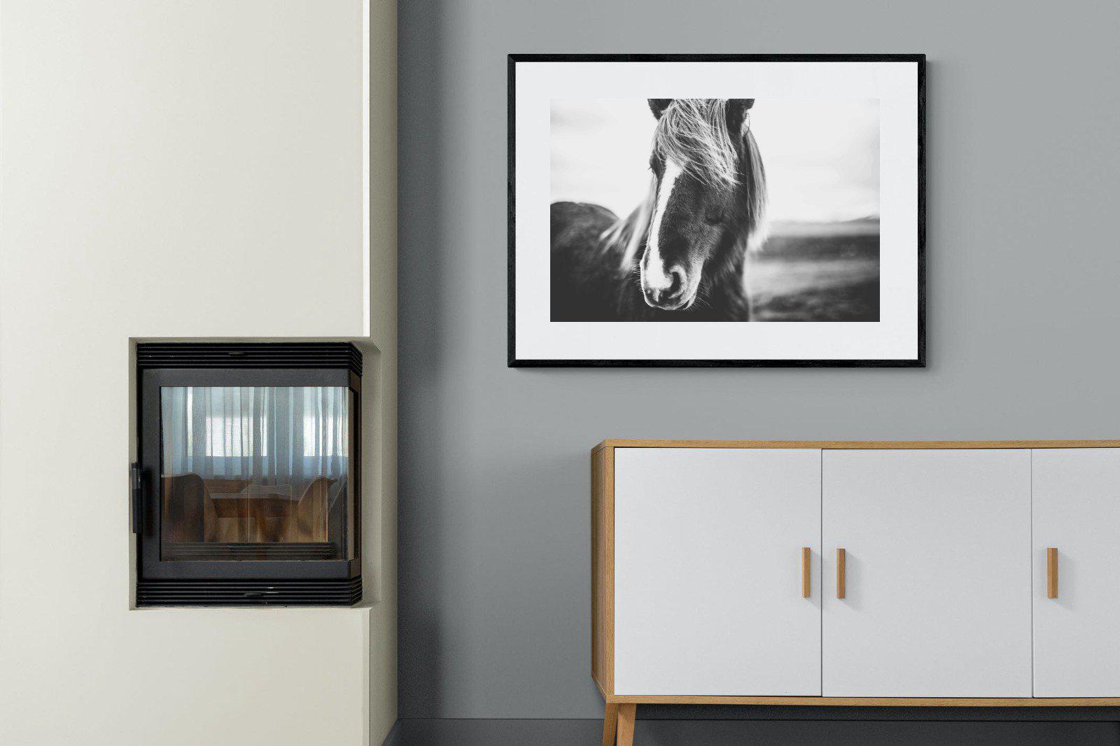 Icelandic Pony-Wall_Art-100 x 75cm-Framed Print-Black-Pixalot