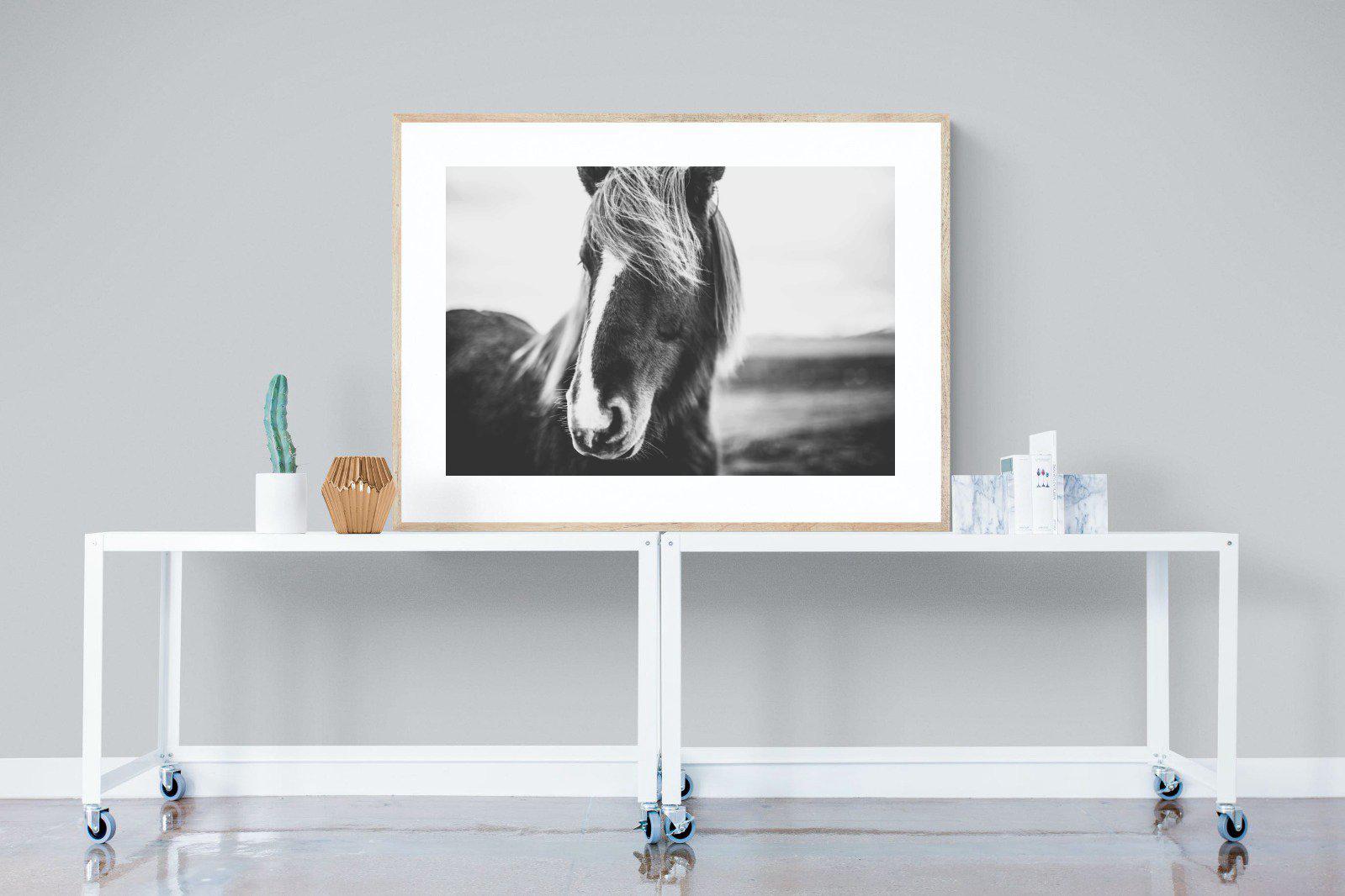 Icelandic Pony-Wall_Art-120 x 90cm-Framed Print-Wood-Pixalot
