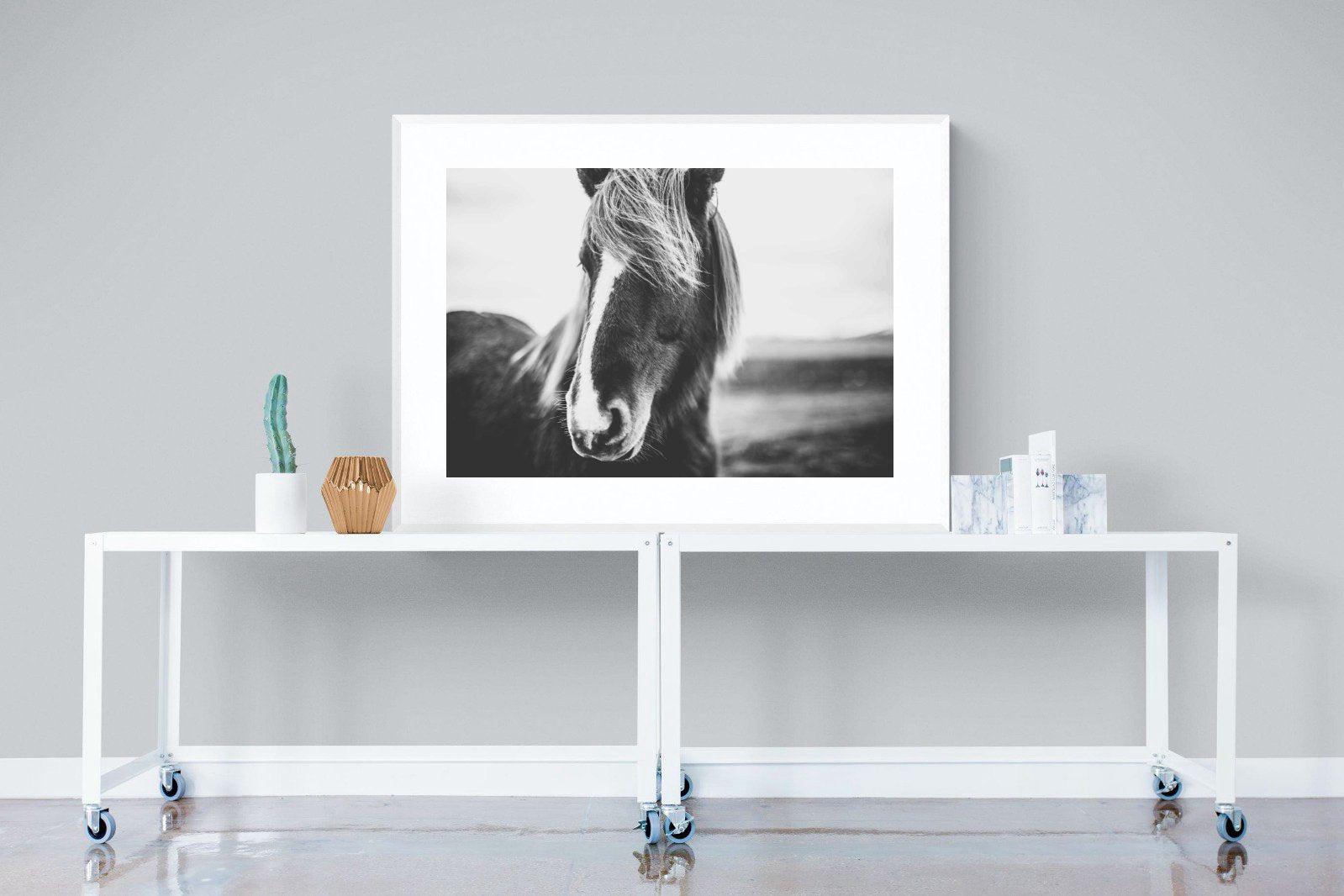 Icelandic Pony-Wall_Art-120 x 90cm-Framed Print-White-Pixalot