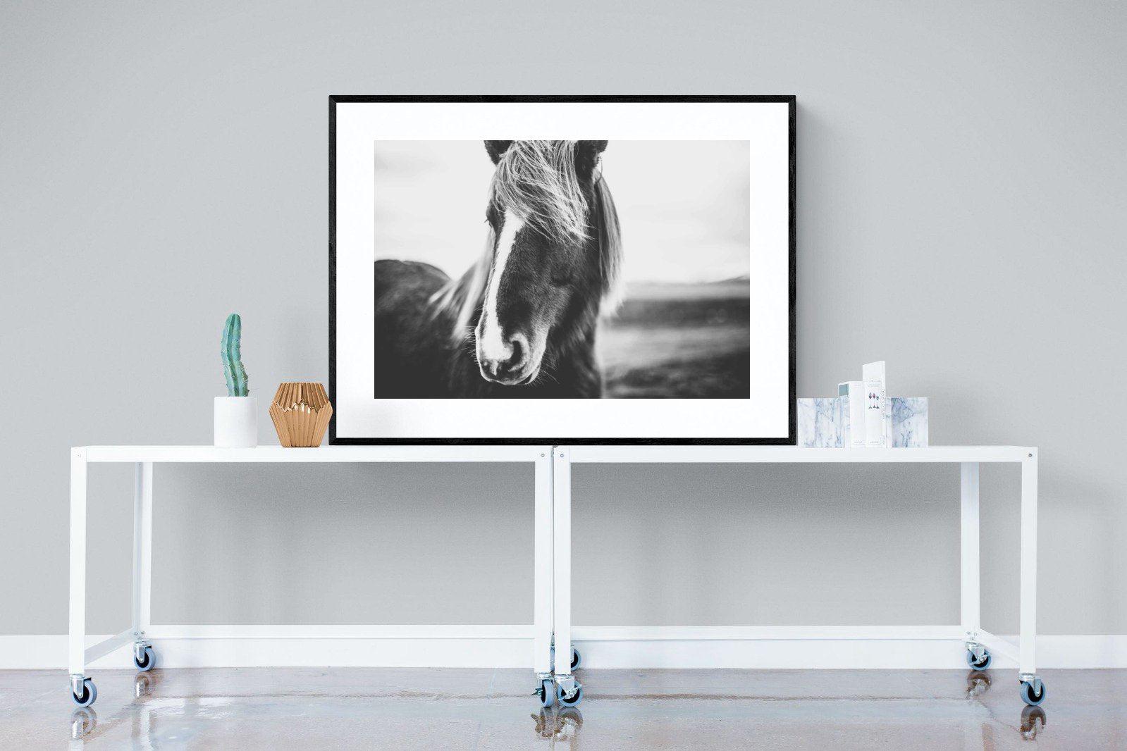 Icelandic Pony-Wall_Art-120 x 90cm-Framed Print-Black-Pixalot