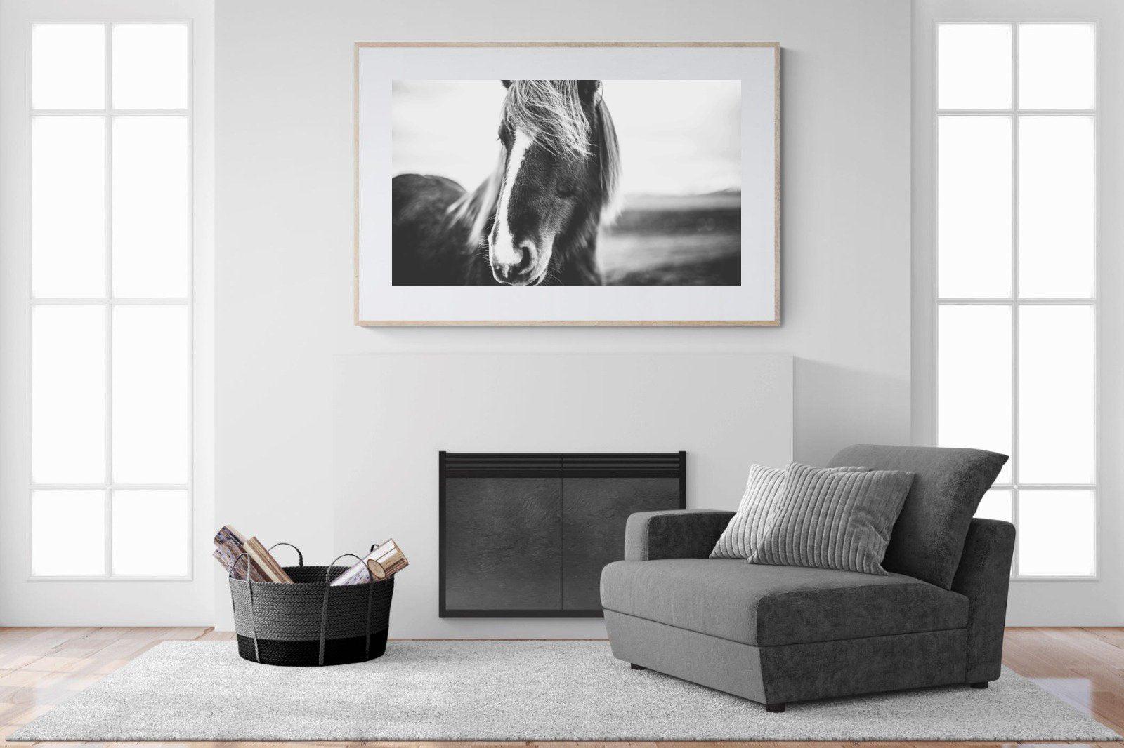 Icelandic Pony-Wall_Art-150 x 100cm-Framed Print-Wood-Pixalot