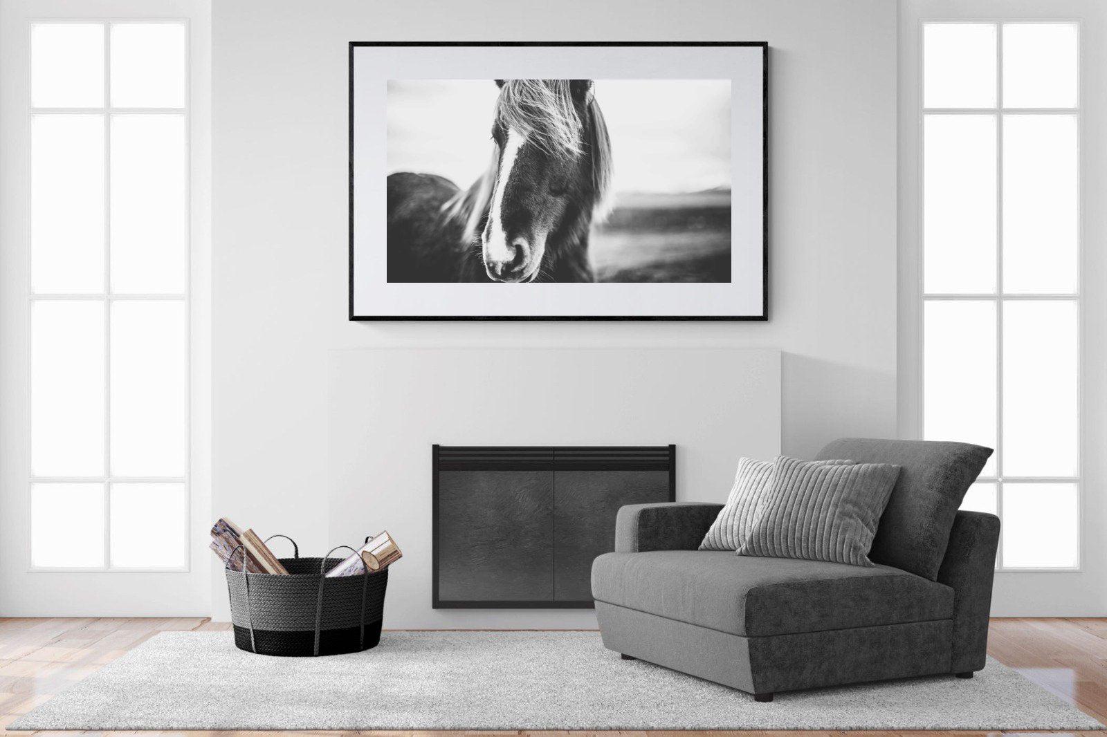 Icelandic Pony-Wall_Art-150 x 100cm-Framed Print-Black-Pixalot