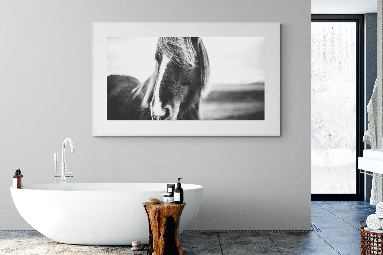 Icelandic Pony-Wall_Art-180 x 110cm-Framed Print-White-Pixalot
