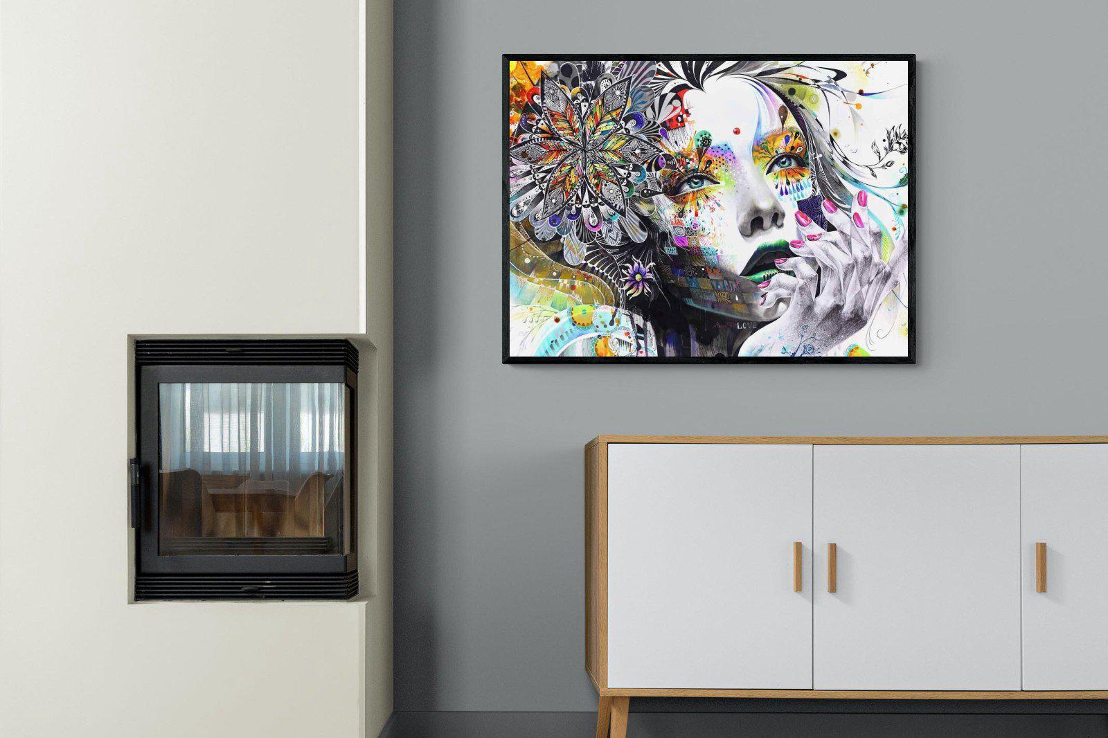 Imagination-Wall_Art-100 x 75cm-Mounted Canvas-Black-Pixalot