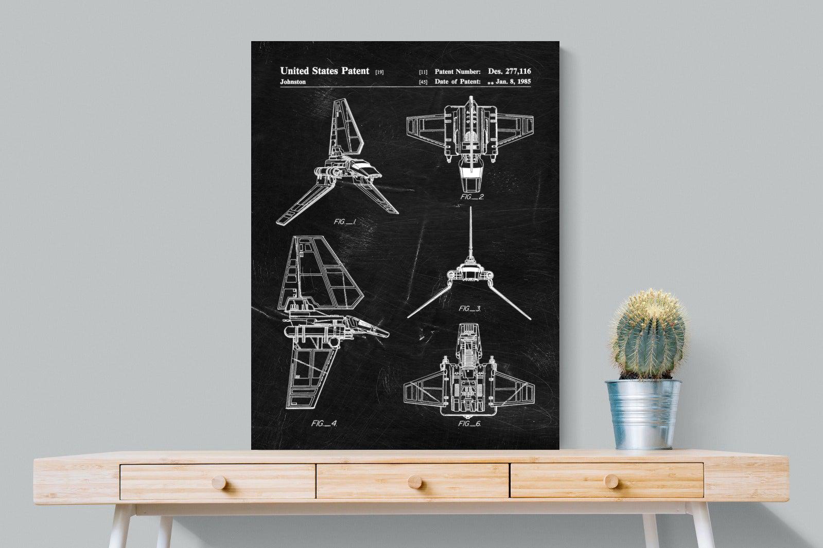Imperial Shuttle Blueprint-Wall_Art-75 x 100cm-Mounted Canvas-No Frame-Pixalot