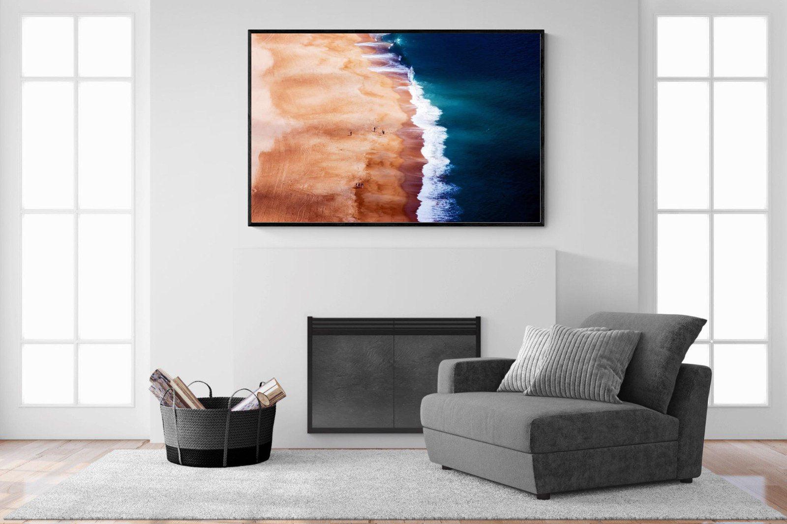 Indigo Ocean-Wall_Art-150 x 100cm-Mounted Canvas-Black-Pixalot