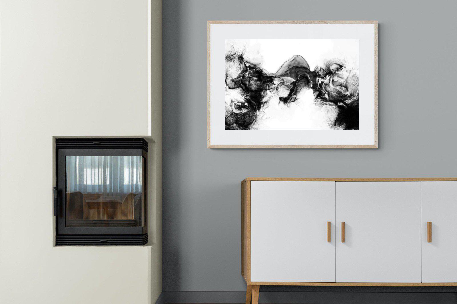 Ink Cloud-Wall_Art-100 x 75cm-Framed Print-Wood-Pixalot