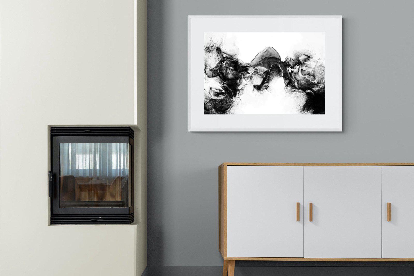Ink Cloud-Wall_Art-100 x 75cm-Framed Print-White-Pixalot