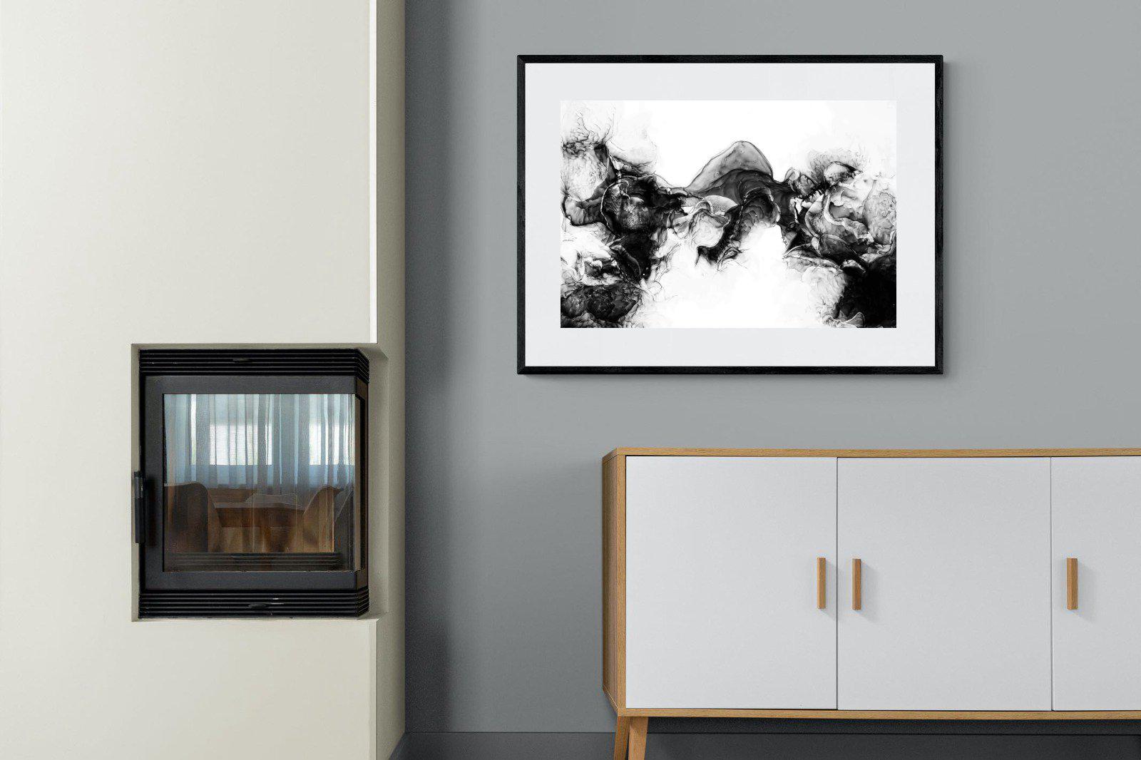 Ink Cloud-Wall_Art-100 x 75cm-Framed Print-Black-Pixalot