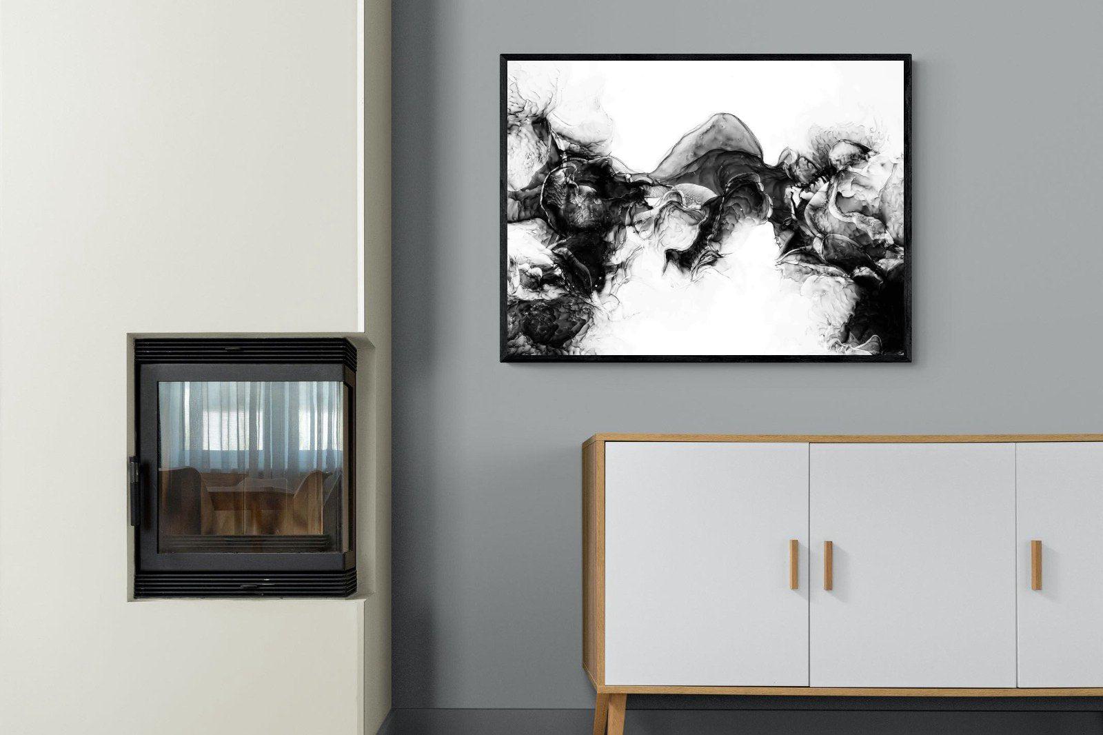 Ink Cloud-Wall_Art-100 x 75cm-Mounted Canvas-Black-Pixalot
