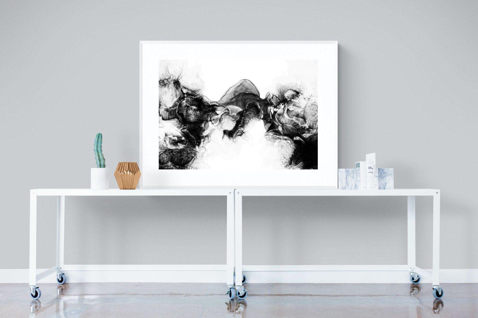 Ink Cloud-Wall_Art-120 x 90cm-Framed Print-White-Pixalot
