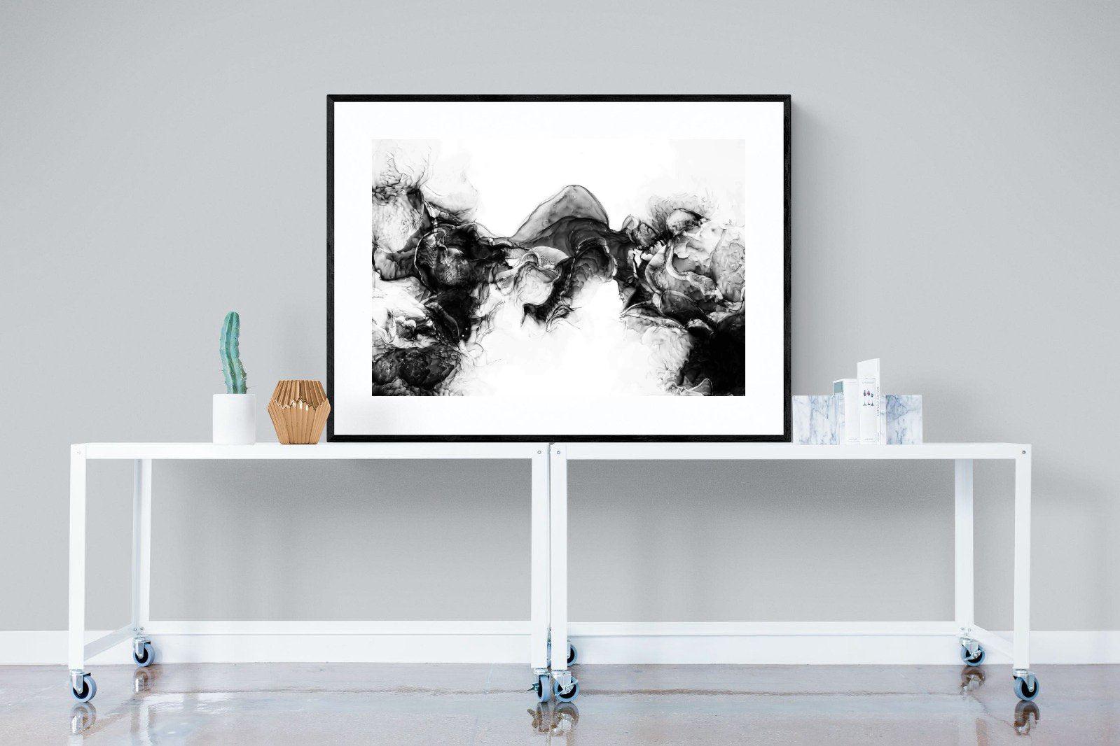 Ink Cloud-Wall_Art-120 x 90cm-Framed Print-Black-Pixalot