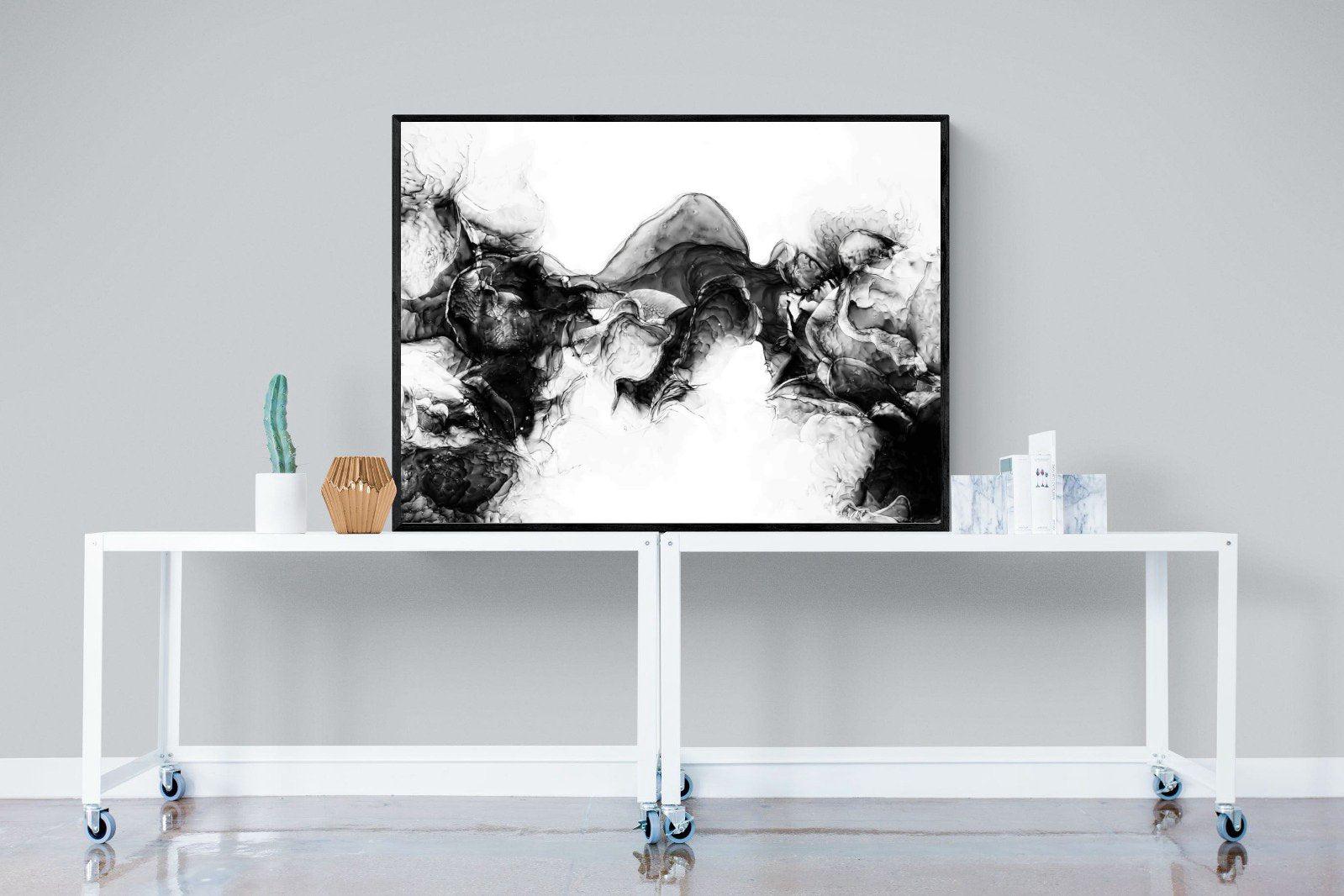 Ink Cloud-Wall_Art-120 x 90cm-Mounted Canvas-Black-Pixalot