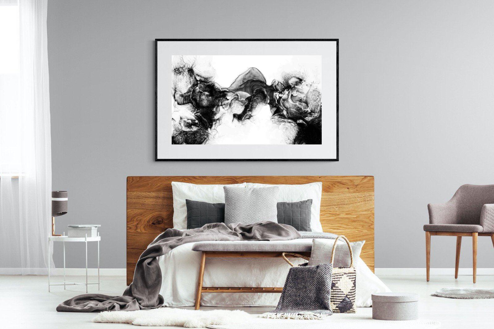 Ink Cloud-Wall_Art-150 x 100cm-Framed Print-Black-Pixalot