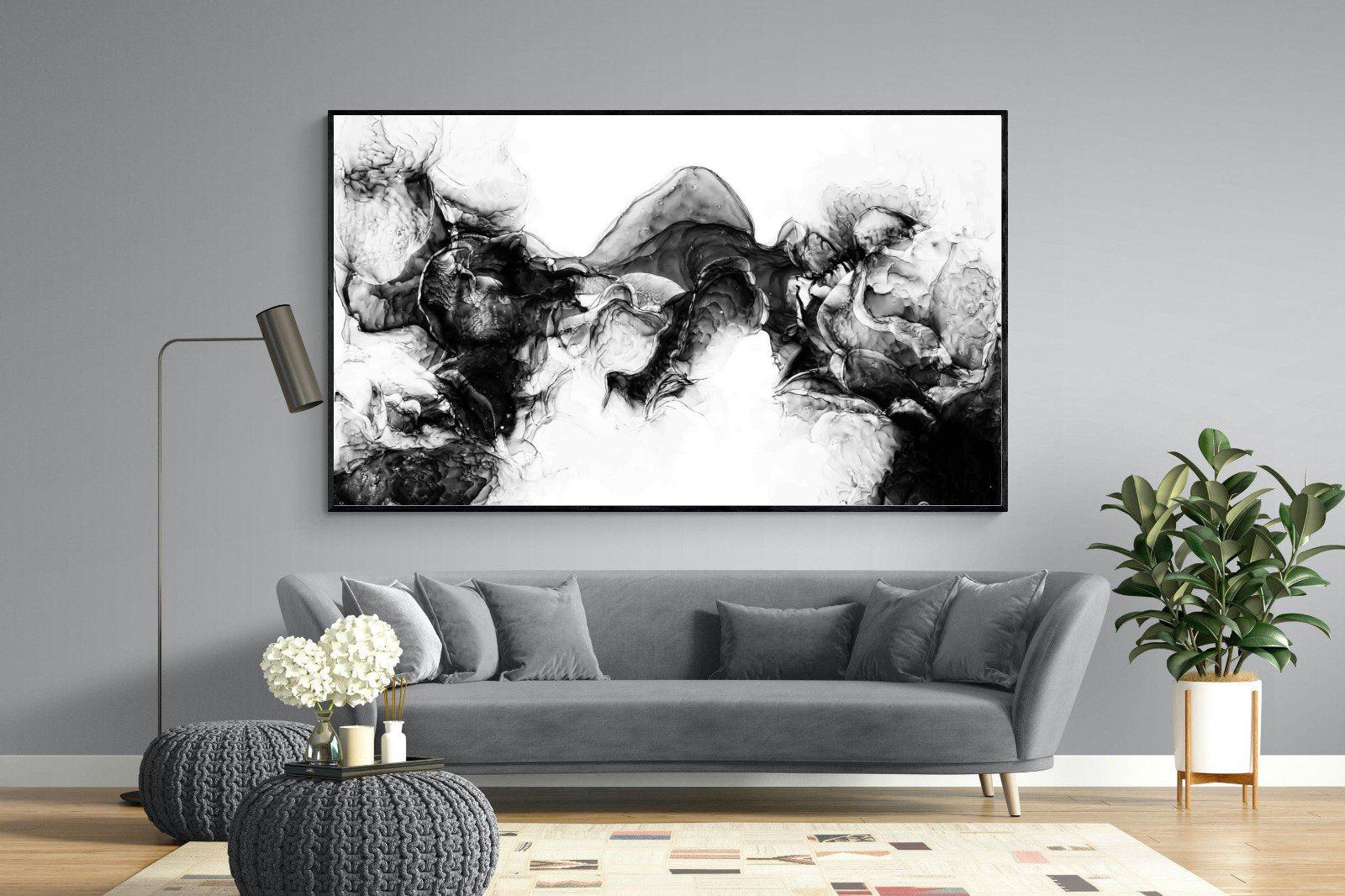 Ink Cloud-Wall_Art-220 x 130cm-Mounted Canvas-Black-Pixalot