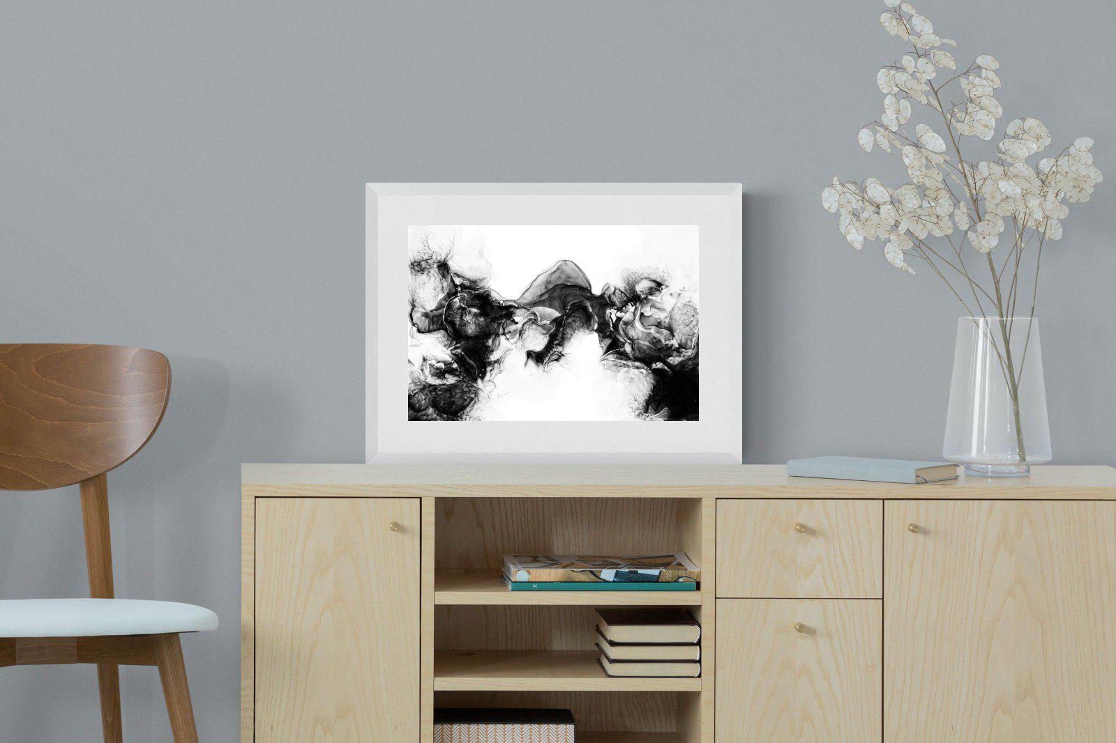 Ink Cloud-Wall_Art-60 x 45cm-Framed Print-White-Pixalot