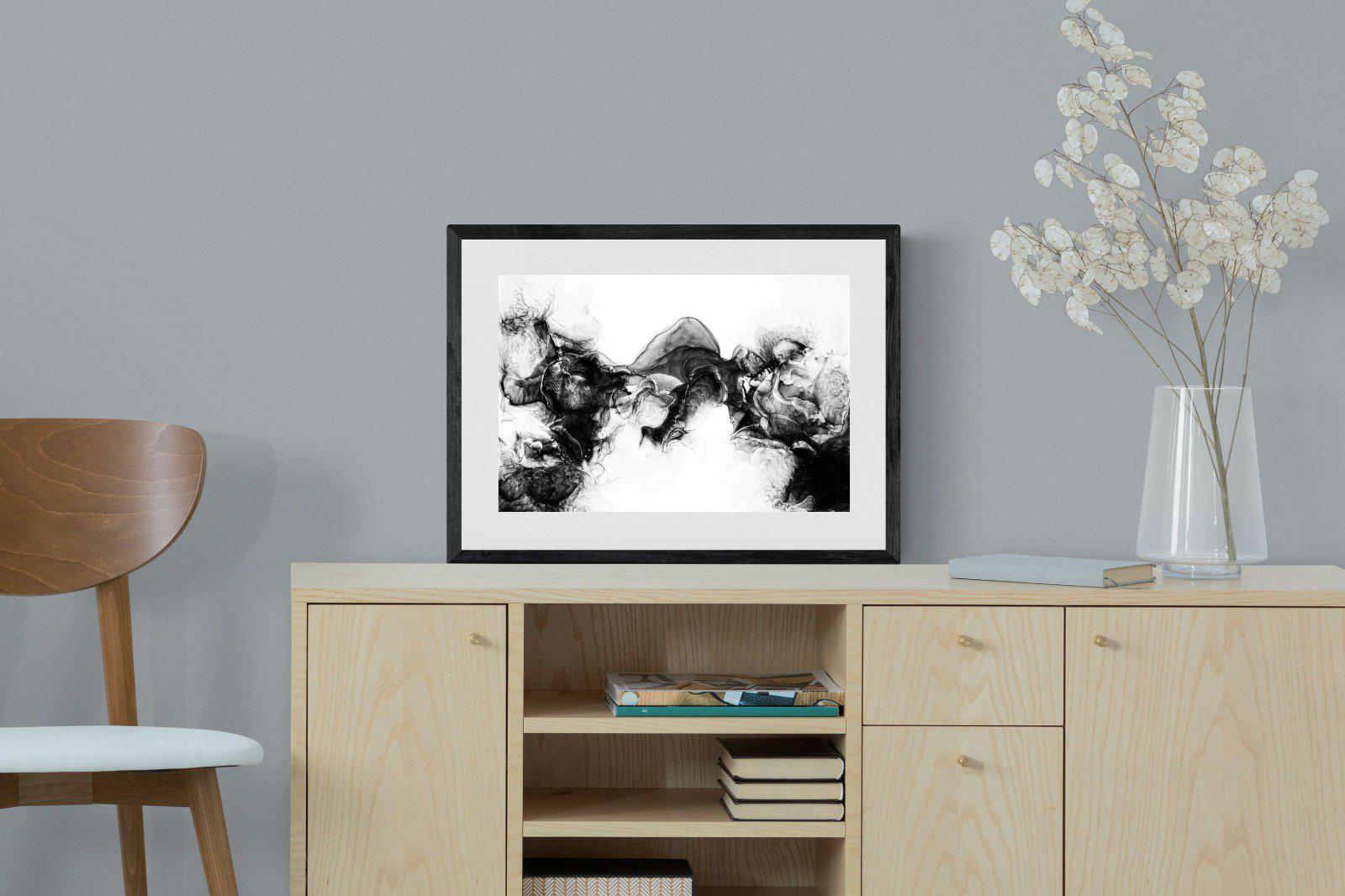 Ink Cloud-Wall_Art-60 x 45cm-Framed Print-Black-Pixalot