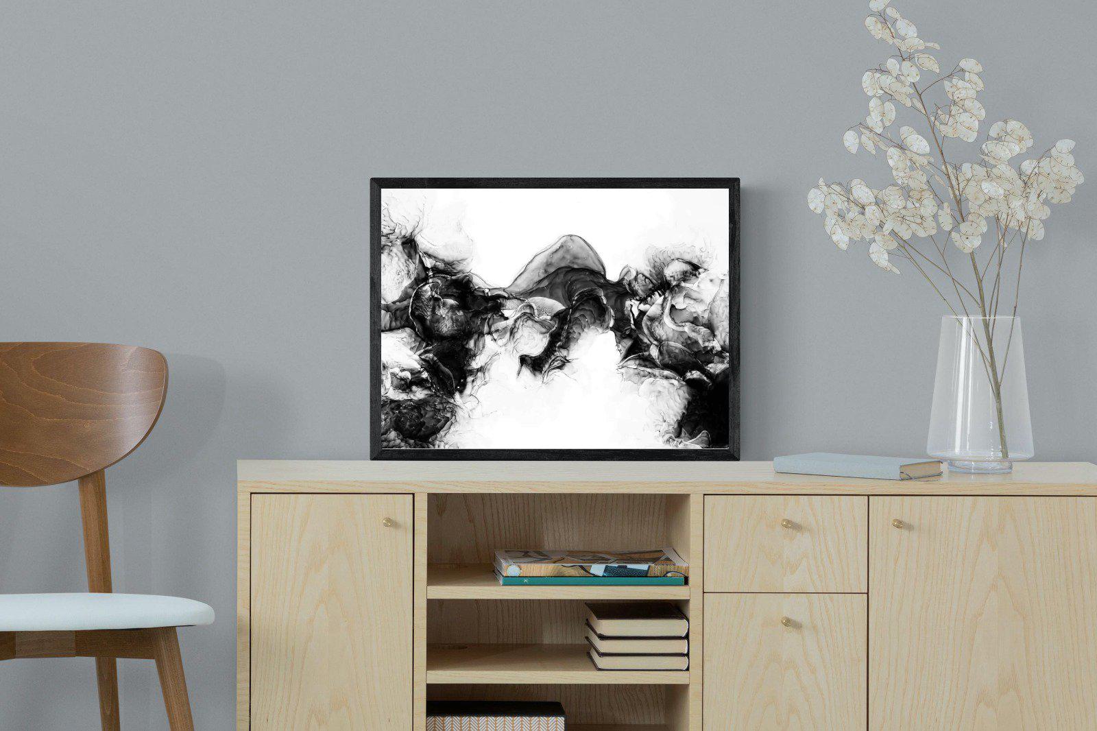Ink Cloud-Wall_Art-60 x 45cm-Mounted Canvas-Black-Pixalot