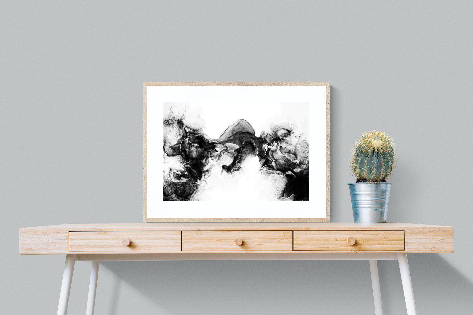 Ink Cloud-Wall_Art-80 x 60cm-Framed Print-Wood-Pixalot