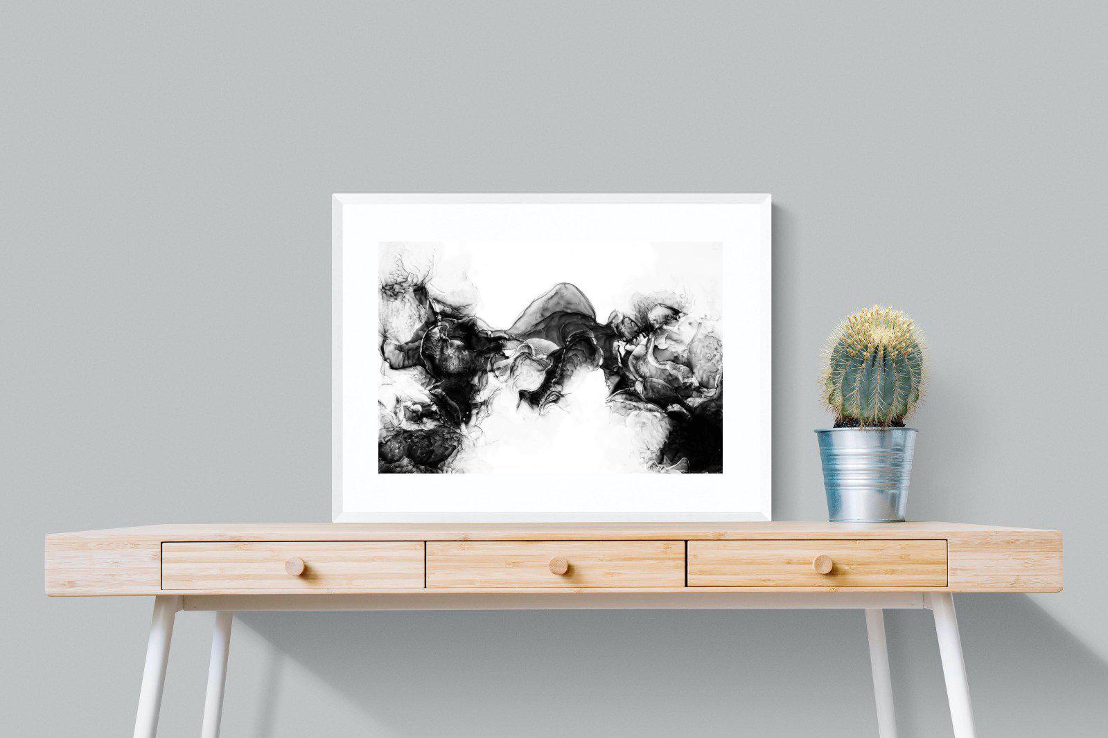 Ink Cloud-Wall_Art-80 x 60cm-Framed Print-White-Pixalot