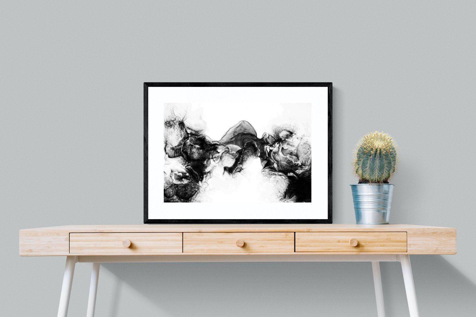 Ink Cloud-Wall_Art-80 x 60cm-Framed Print-Black-Pixalot