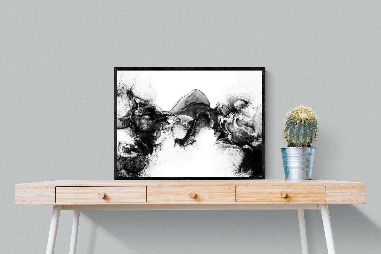 Ink Cloud-Wall_Art-80 x 60cm-Mounted Canvas-Black-Pixalot