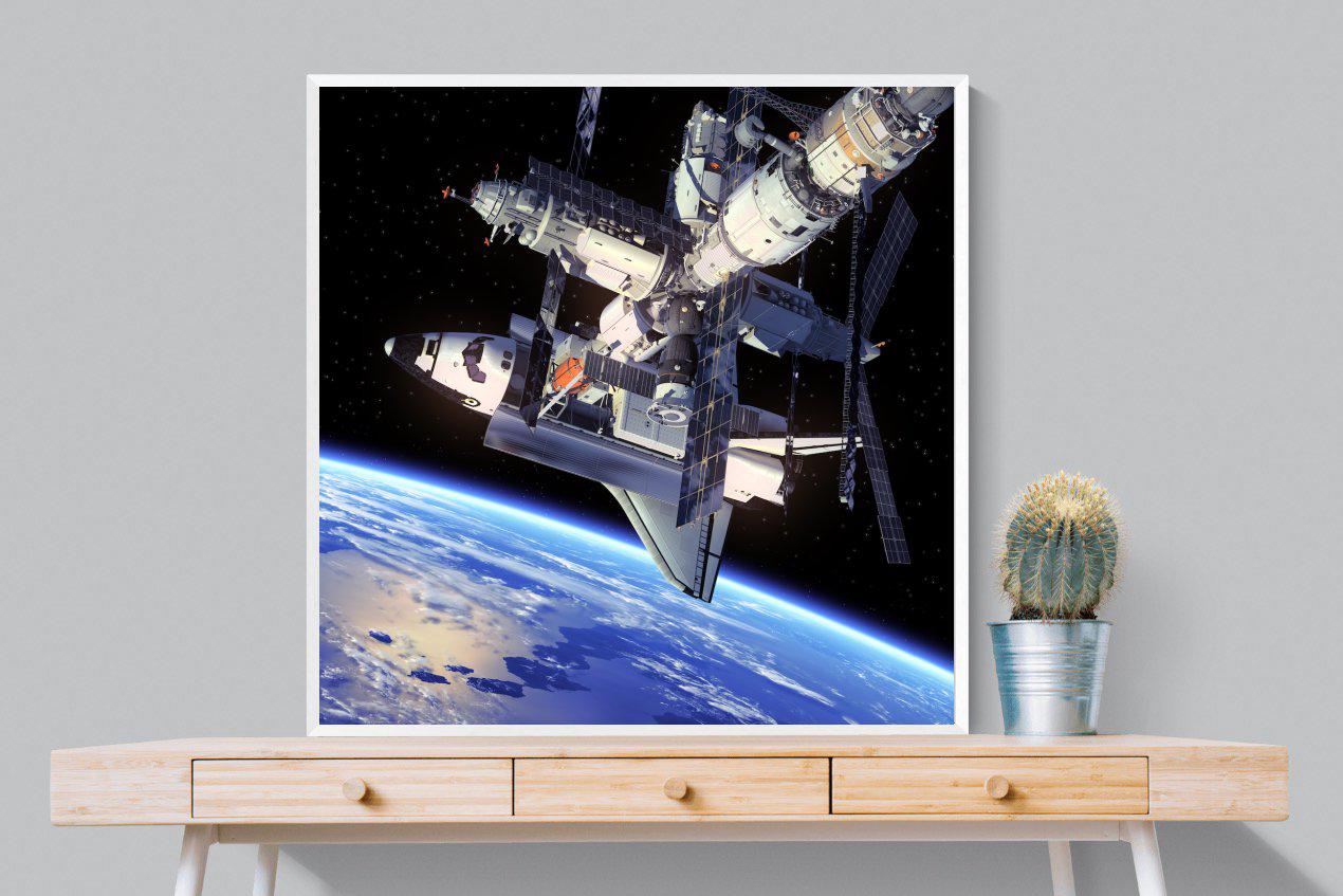 International Space Station-Wall_Art-100 x 100cm-Mounted Canvas-White-Pixalot