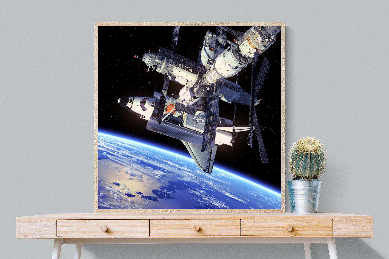 International Space Station-Wall_Art-100 x 100cm-Mounted Canvas-Wood-Pixalot