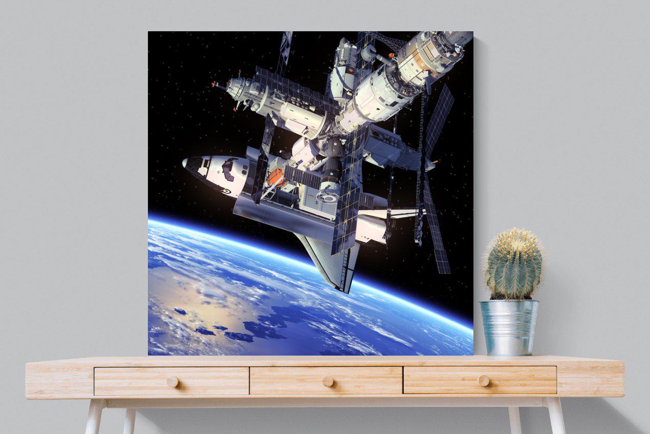 International Space Station-Wall_Art-100 x 100cm-Mounted Canvas-No Frame-Pixalot