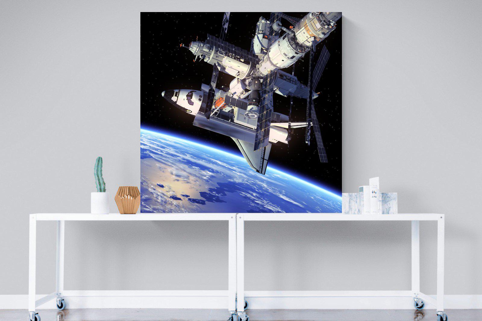 International Space Station-Wall_Art-120 x 120cm-Mounted Canvas-No Frame-Pixalot