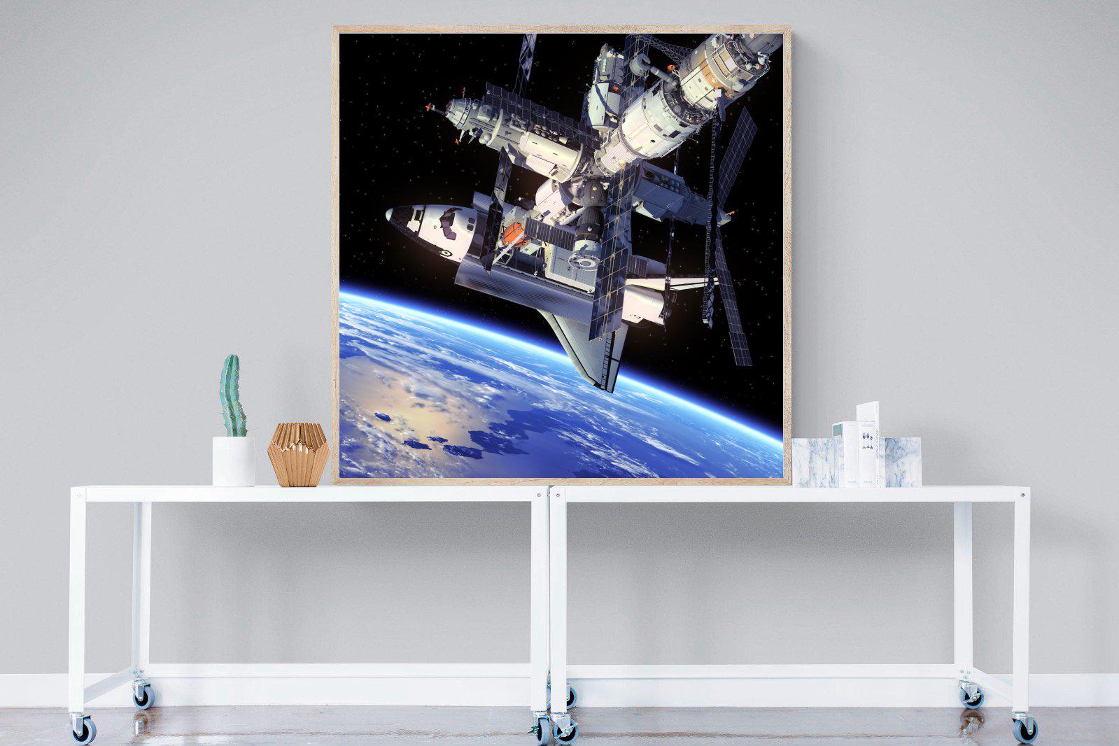 International Space Station-Wall_Art-120 x 120cm-Mounted Canvas-Wood-Pixalot