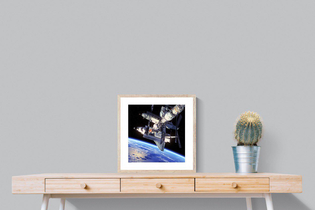 International Space Station-Wall_Art-50 x 50cm-Framed Print-Wood-Pixalot