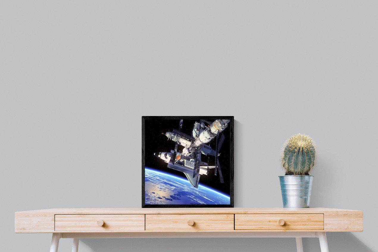 International Space Station-Wall_Art-50 x 50cm-Mounted Canvas-Black-Pixalot