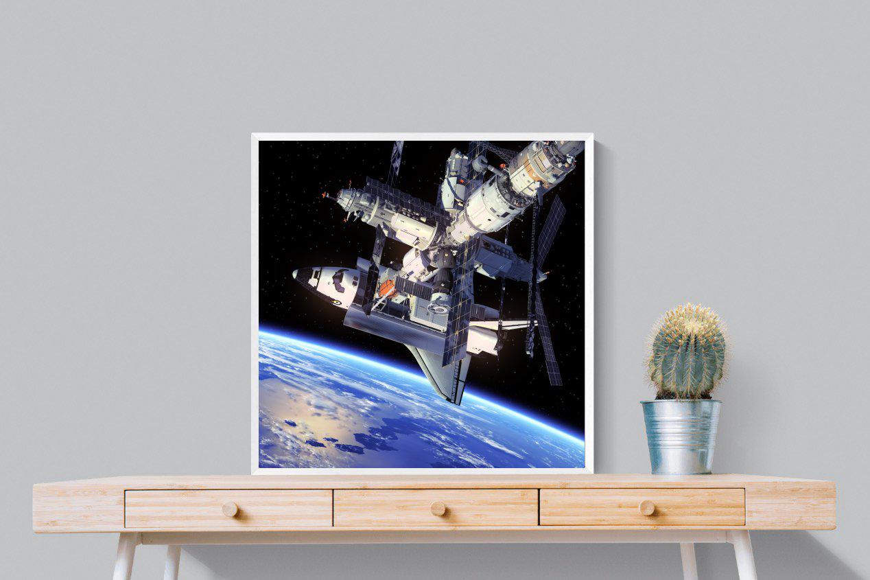 International Space Station-Wall_Art-80 x 80cm-Mounted Canvas-White-Pixalot