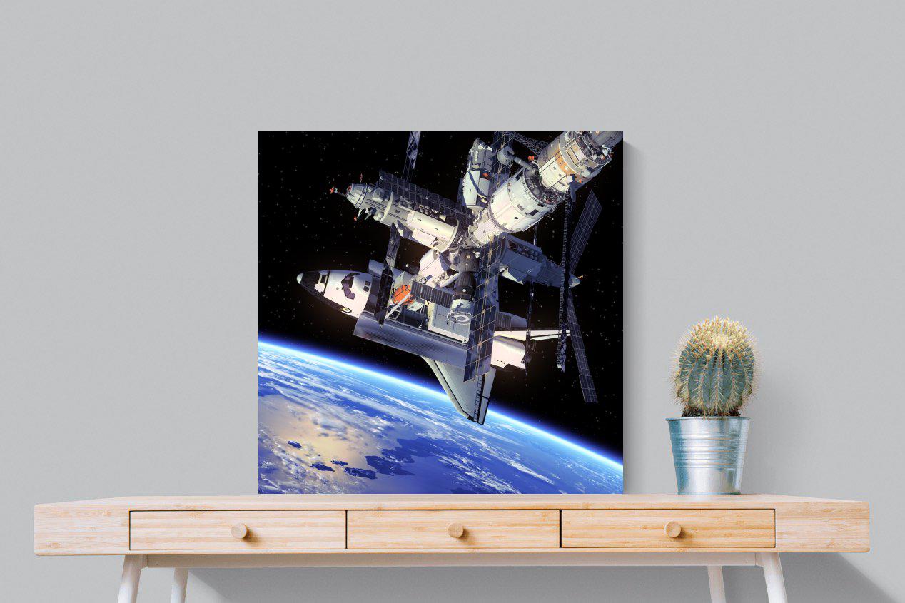 International Space Station-Wall_Art-80 x 80cm-Mounted Canvas-No Frame-Pixalot