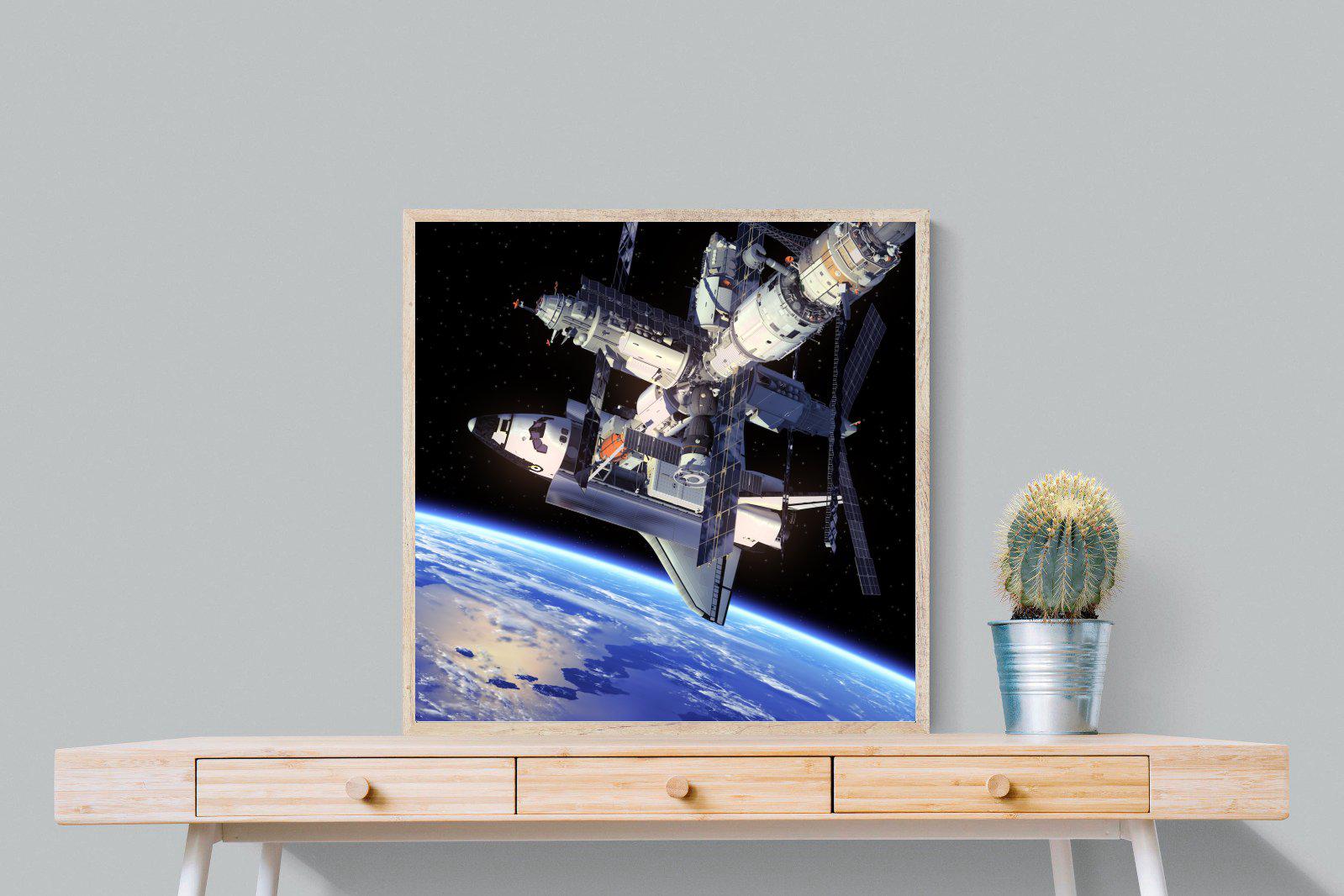 International Space Station-Wall_Art-80 x 80cm-Mounted Canvas-Wood-Pixalot