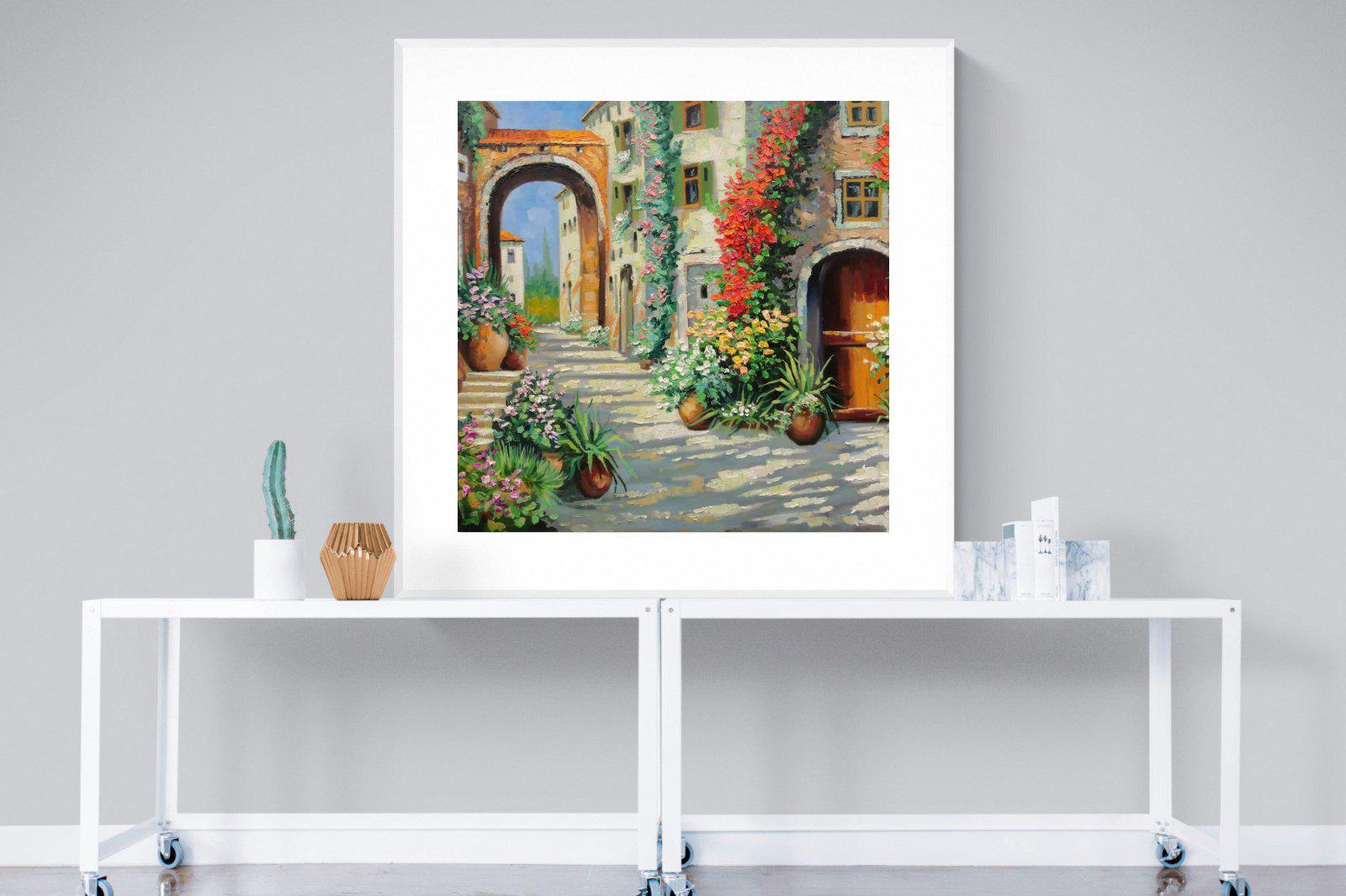 Italian Oil-Wall_Art-120 x 120cm-Framed Print-White-Pixalot