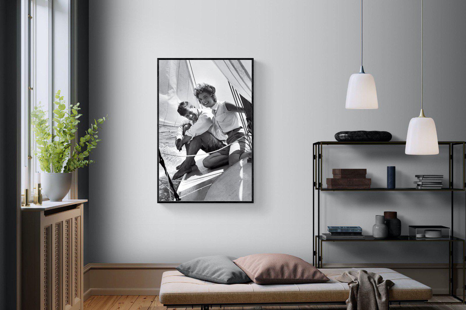 JFK-Wall_Art-100 x 150cm-Mounted Canvas-Black-Pixalot