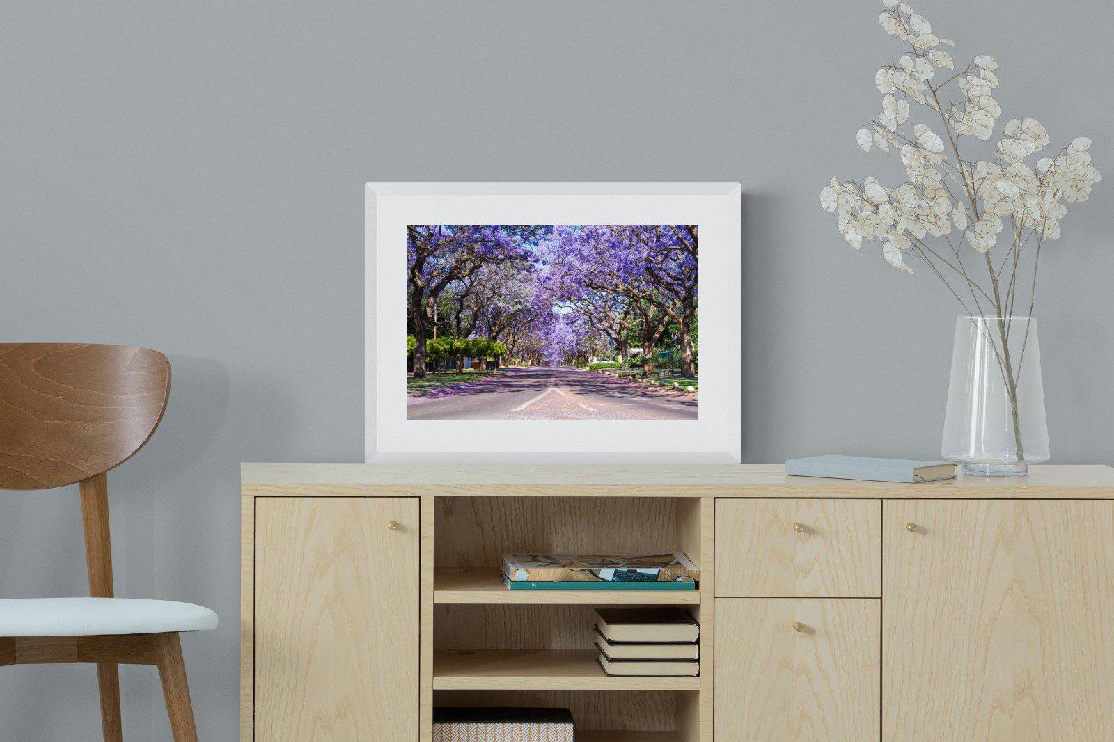 Jacaranda-Wall_Art-60 x 45cm-Framed Print-White-Pixalot