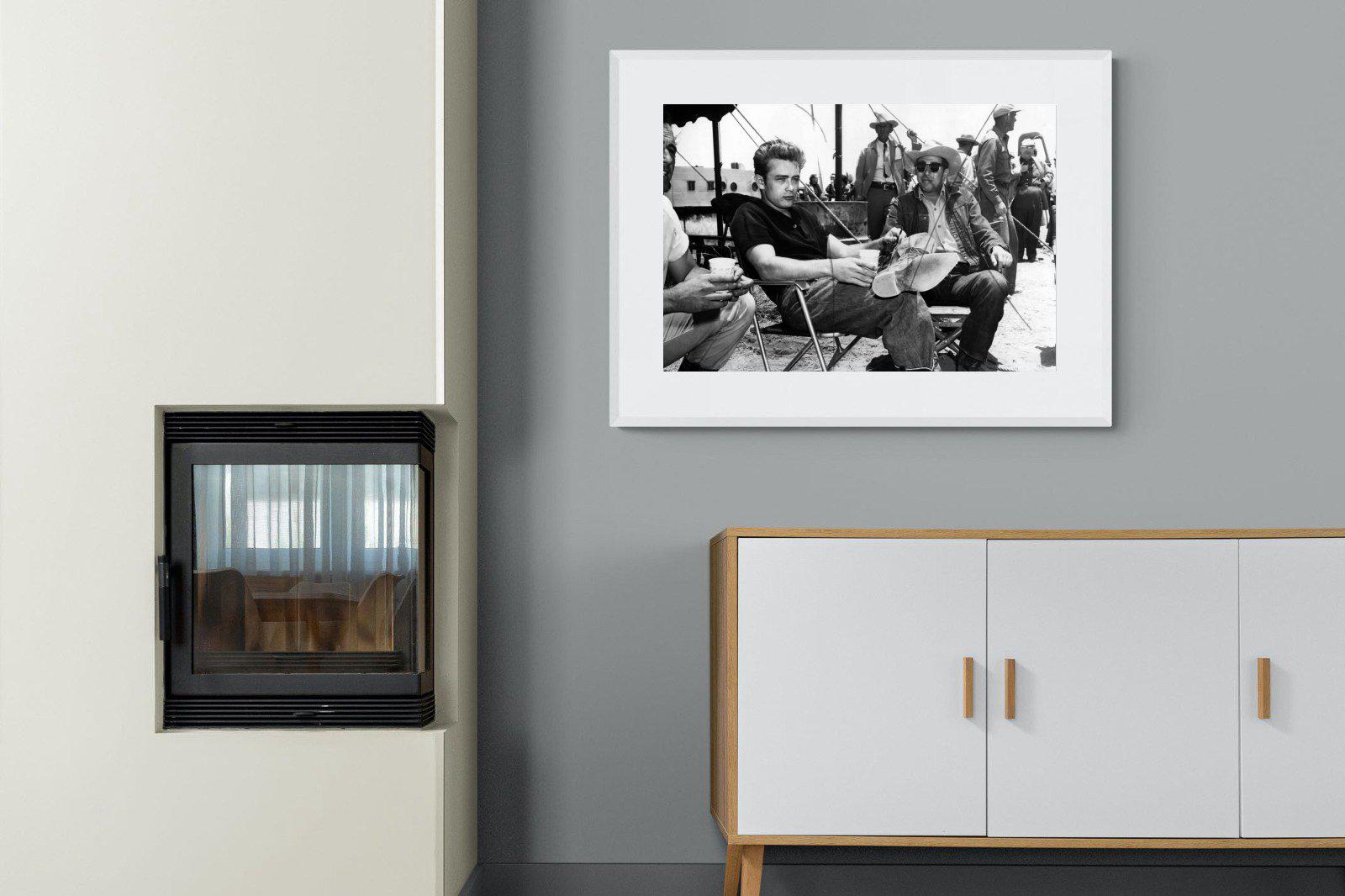 James Dean-Wall_Art-100 x 75cm-Framed Print-White-Pixalot