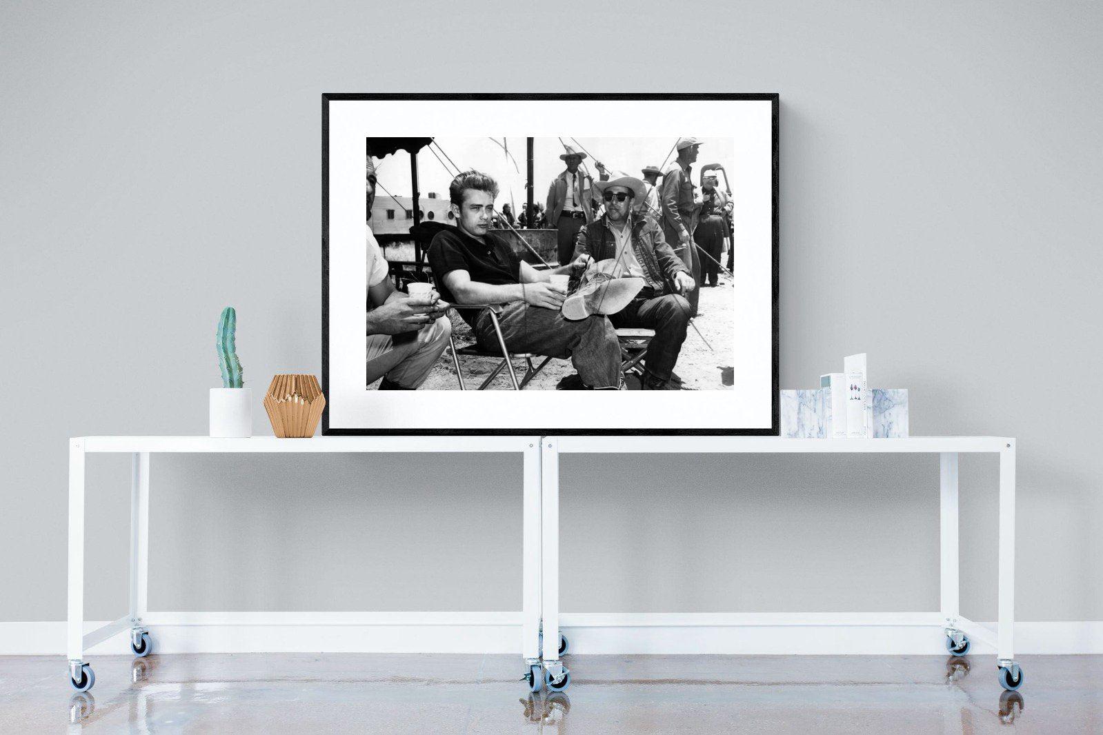 James Dean-Wall_Art-120 x 90cm-Framed Print-Black-Pixalot