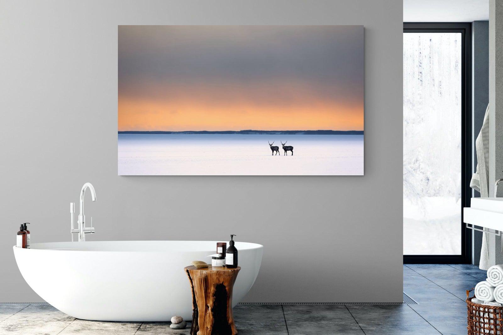 Japanese Deer-Wall_Art-180 x 110cm-Mounted Canvas-No Frame-Pixalot