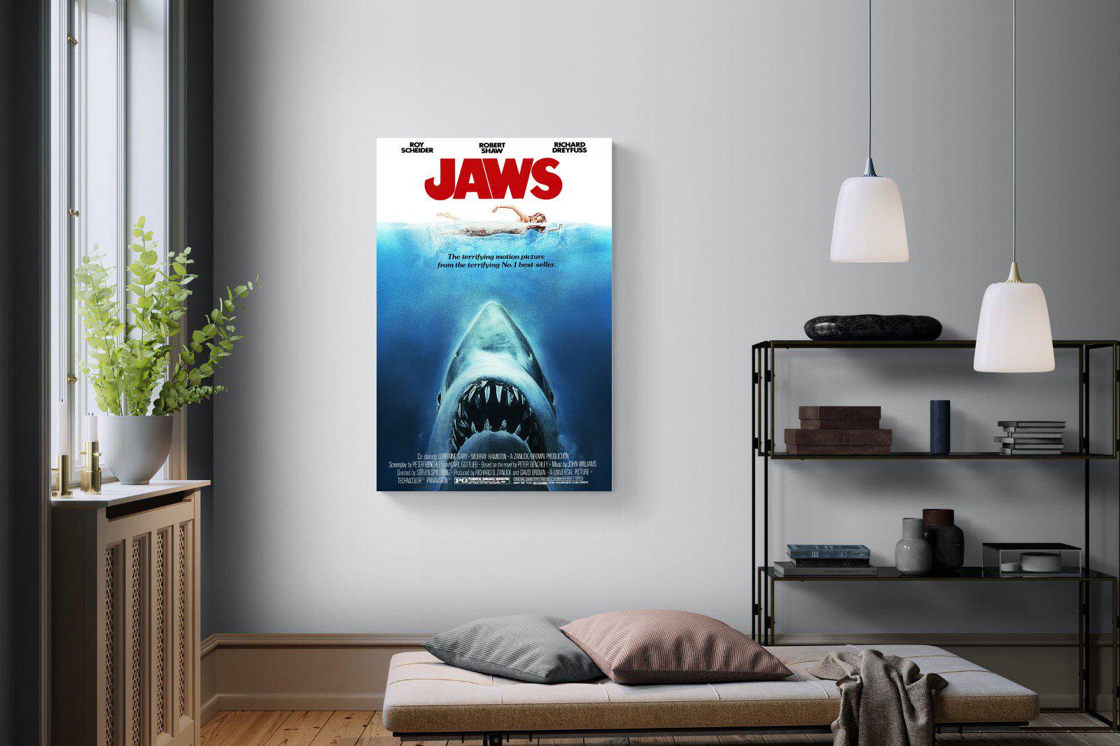 Jaws-Wall_Art-100 x 150cm-Mounted Canvas-No Frame-Pixalot
